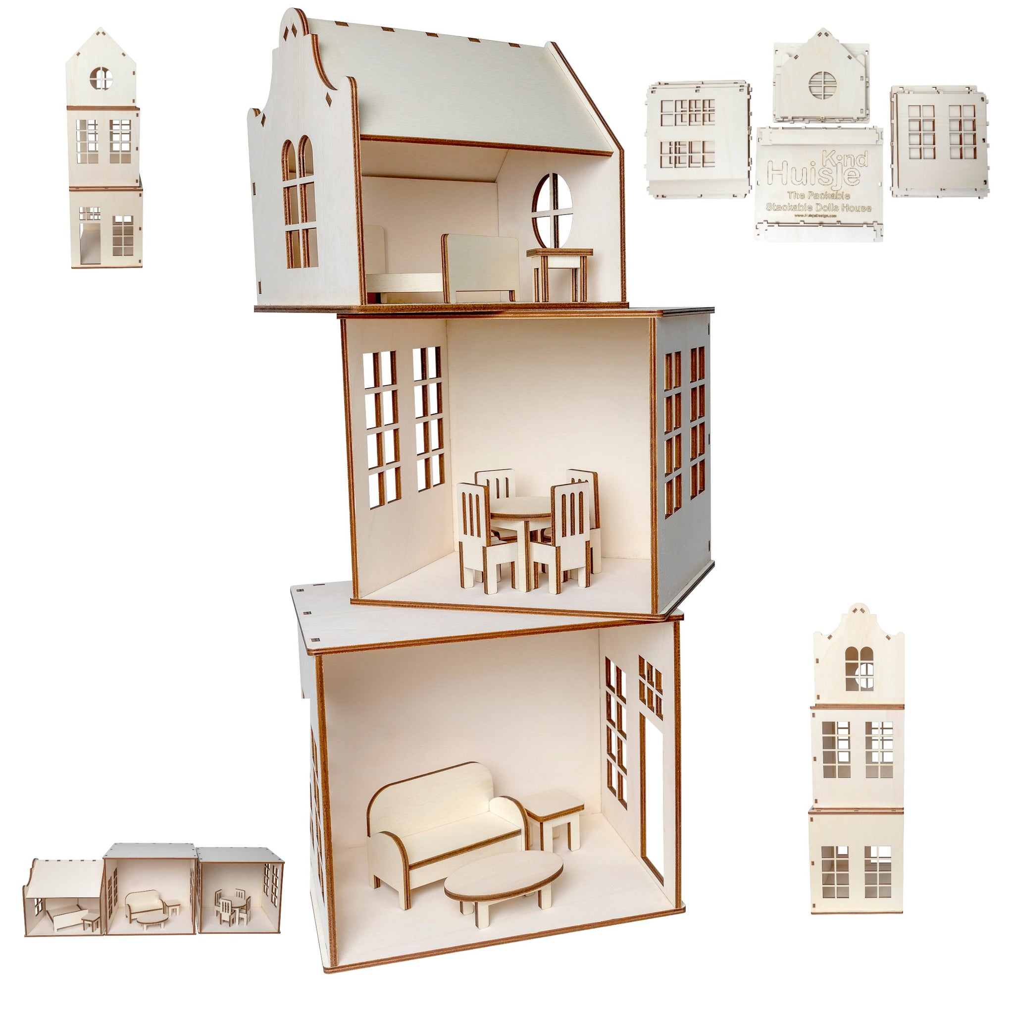 Wooden Play House  Raw DIY Kit includes Pre-made Furniture